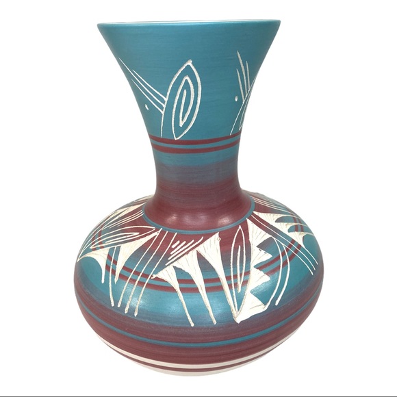 Original Navajo Silas Native American Etched Vase - Picture 8 of 10